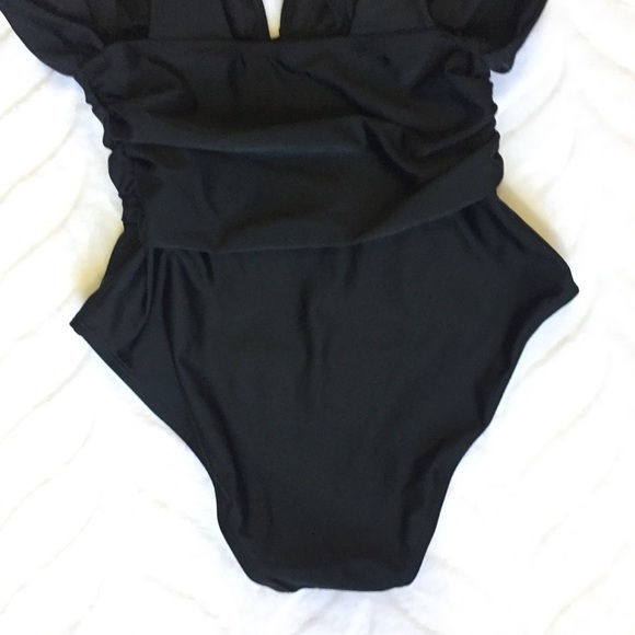 Black One-Piece Swimsuit Crisscross - Picture 6 of 9